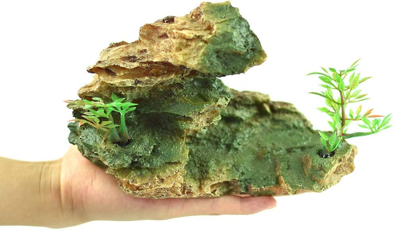 Reptile Small Hide, Turtles Hide Cage, Artificial Plant Rock, Humidified Habitat Decoration