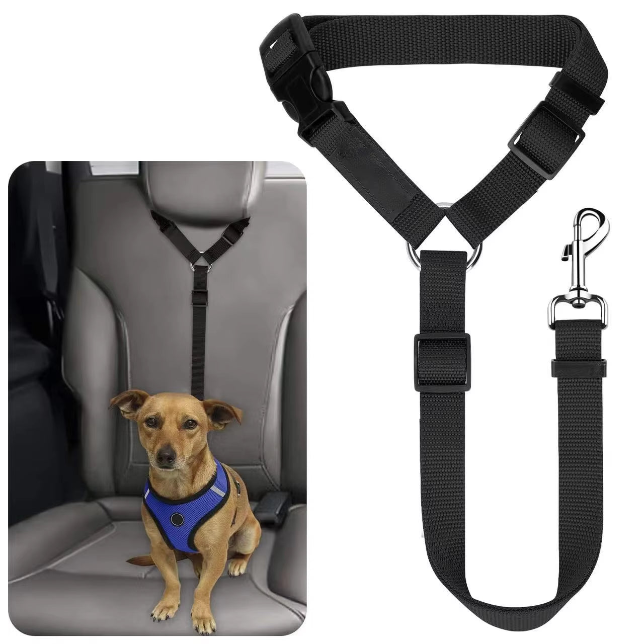 SafeRide DuoLeash – 2-in-1 Car Seat Belt & Walking Leash for Dogs on the Move