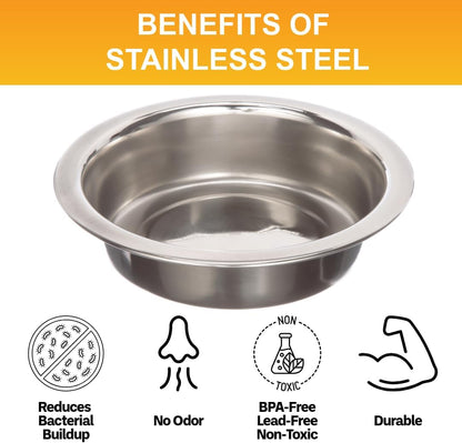 Stainless Steel Dog and Cat Bowls (2 Pack) Neater Feeder Cat Deluxe or Cat Express Extra Replacement Bowl (Metal Food and Water Dish) (1 Cup)