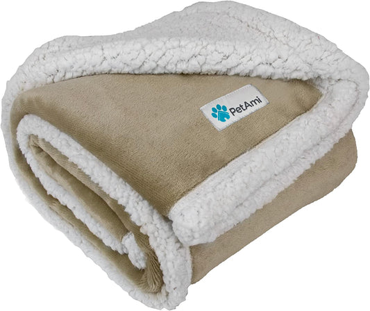 Dog Blanket, Sherpa Dog Blanket | Plush, Reversible, Warm Pet Blanket for Dog Bed, Couch, Sofa, Car
