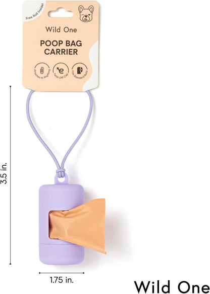 Poop Bag Holder and Dispenser for Dogs with Leash Attachment, Leak Proof, Easy Twist Top for Refills, Includes 1 Roll, Black